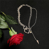 Goth Ästhetische Herz Karabiner Silber Kette Halskette